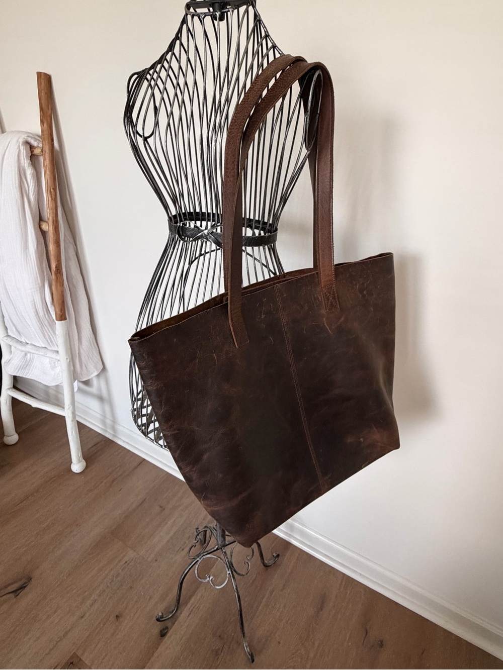 Classic Brown Leather Tote Bag